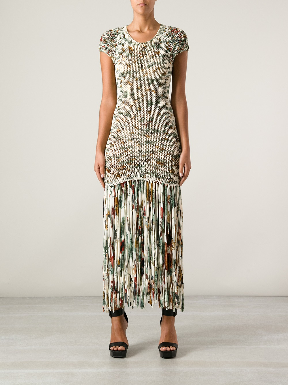 Lyst Jean Paul Gaultier Loose Knit Floral Dress