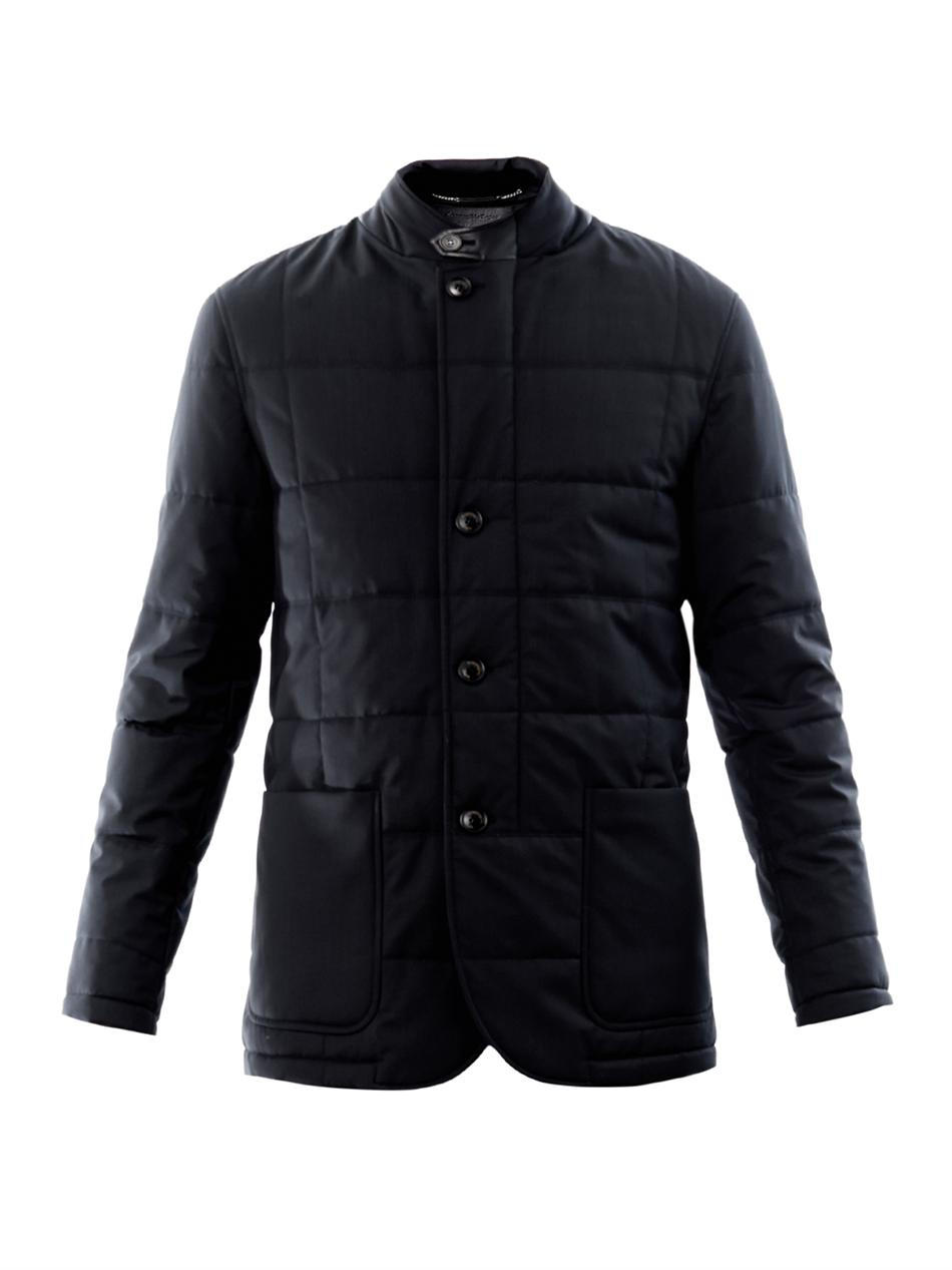 Ermenegildo Zegna Quilted Wool Jacket in Blue for Men | Lyst