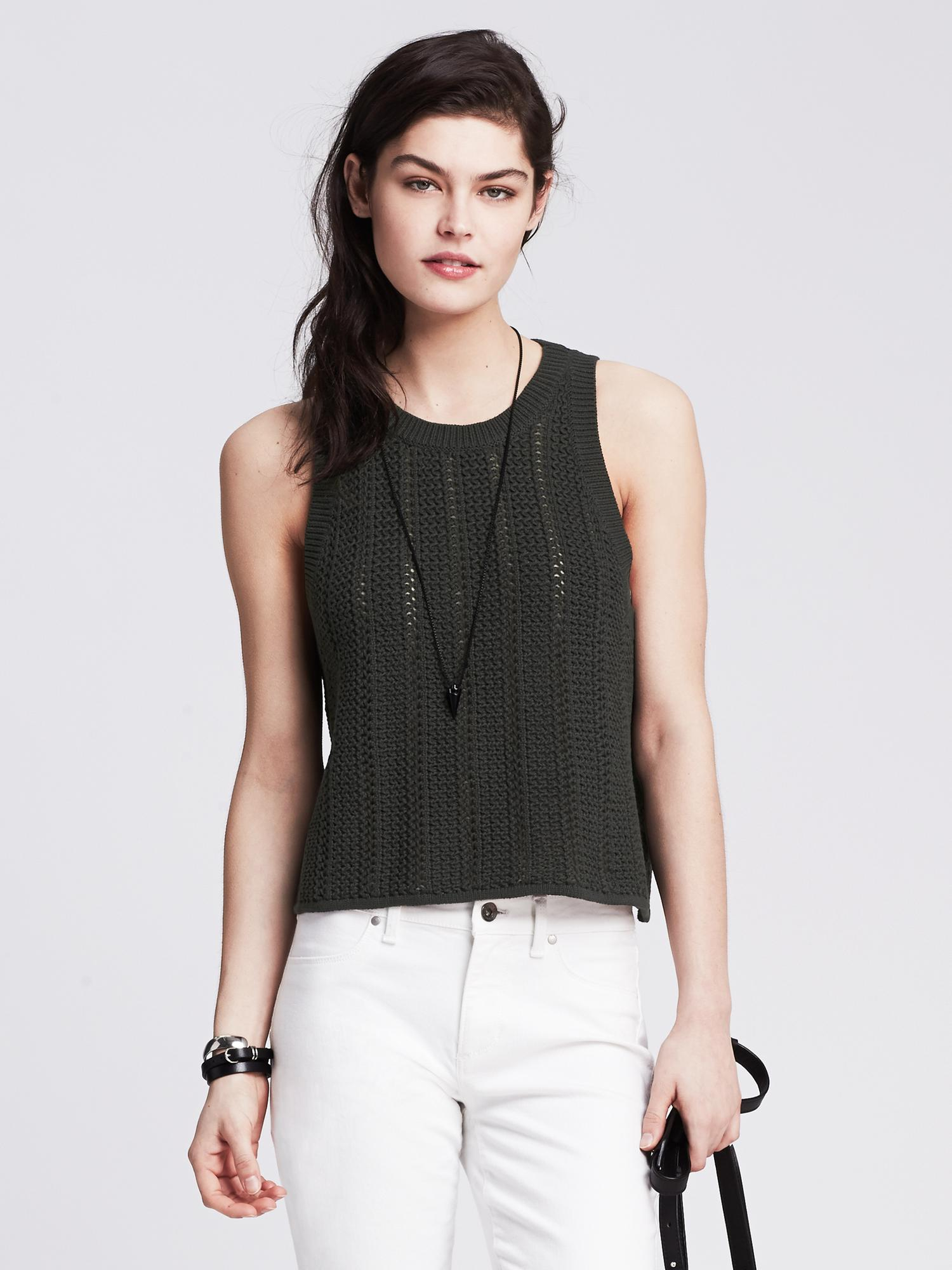 banana republic geometric sweater tank