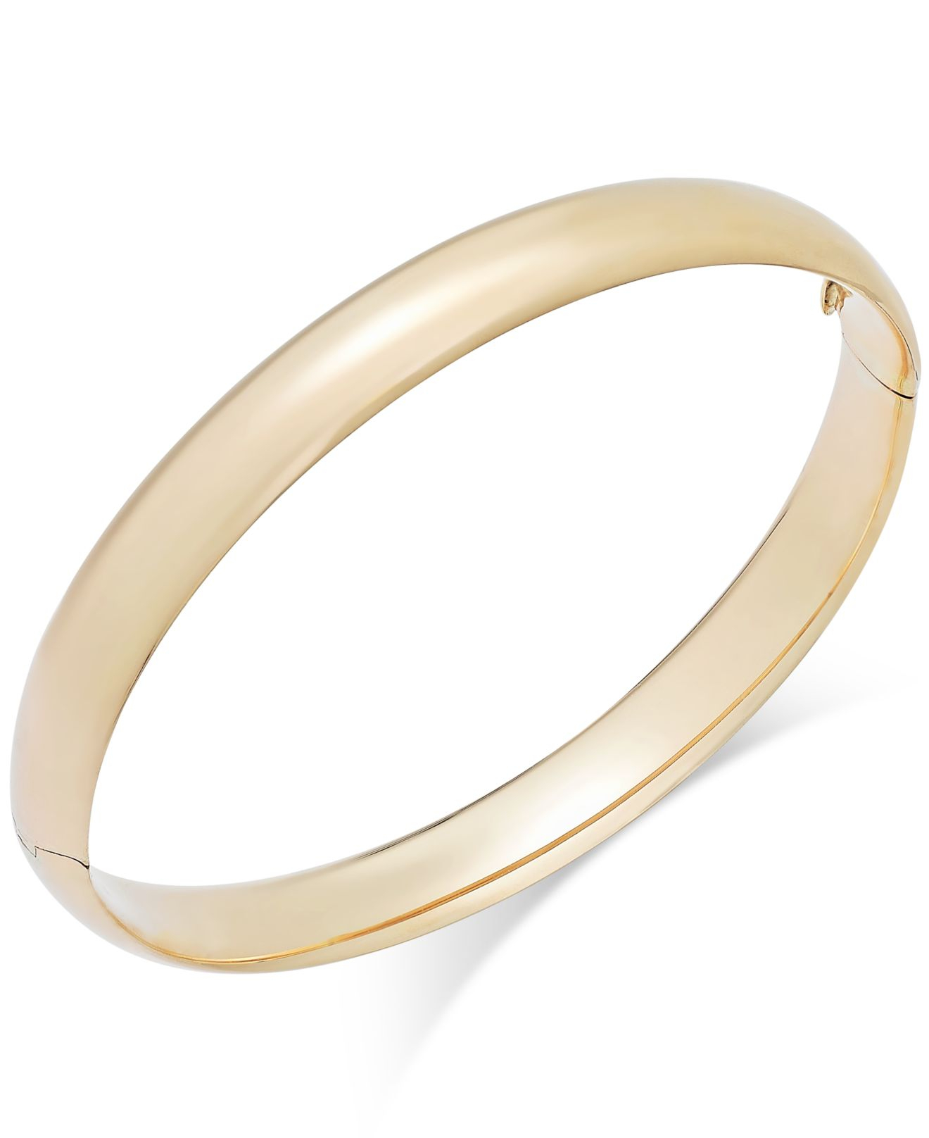 Macy's High Polish Bangle Bracelet In 14k Gold in Metallic | Lyst