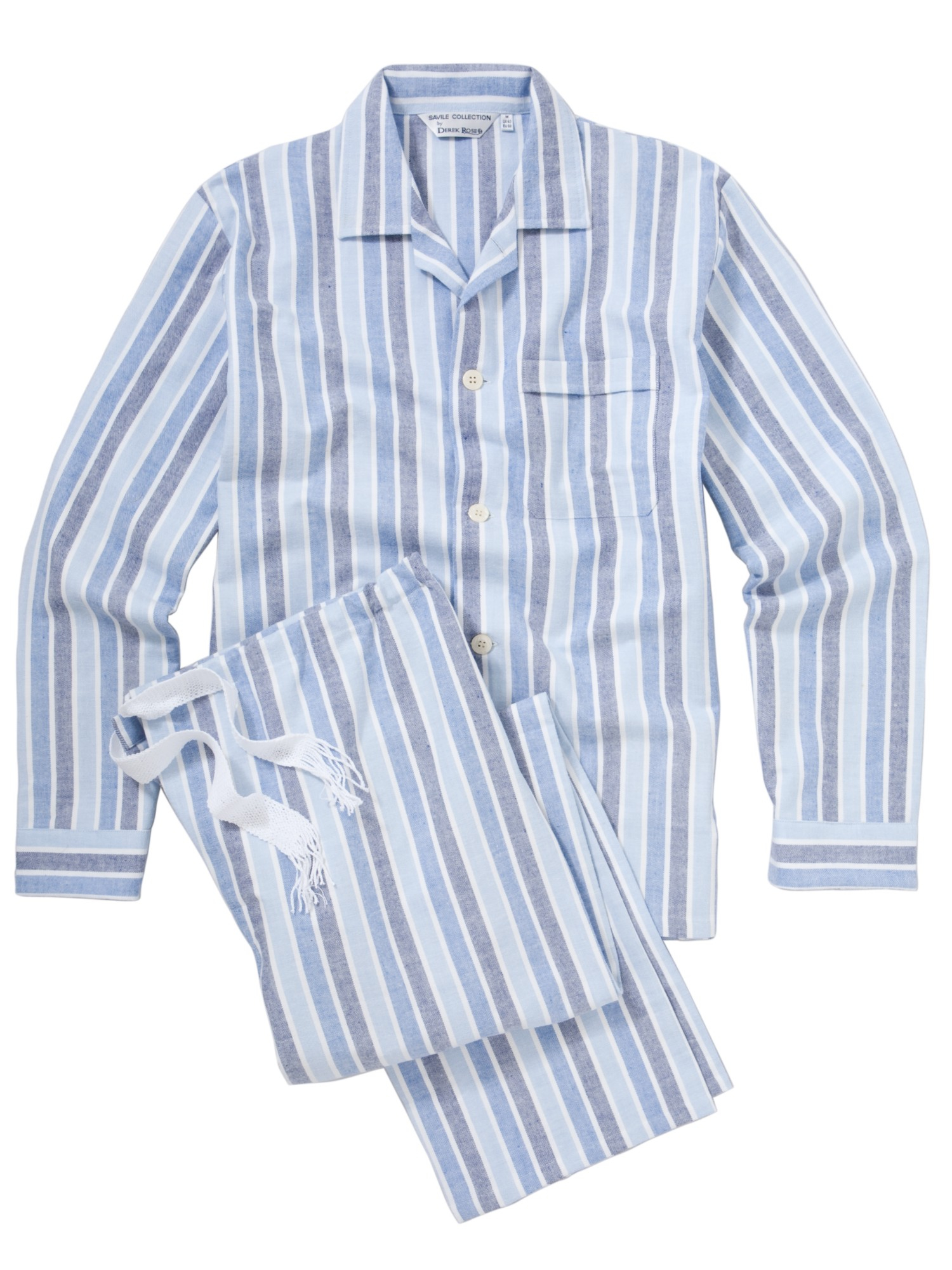 Derek Rose Savile Collection Stripe Pyjamas in Blue for Men - Lyst