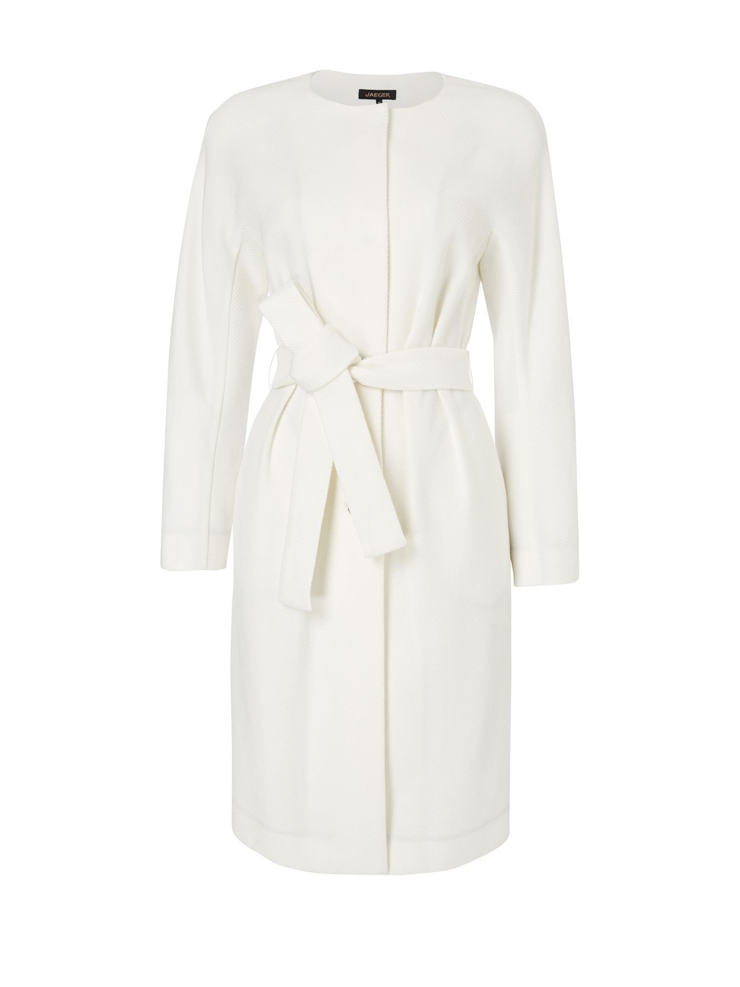 Jaeger Belted Dress Coat in White | Lyst