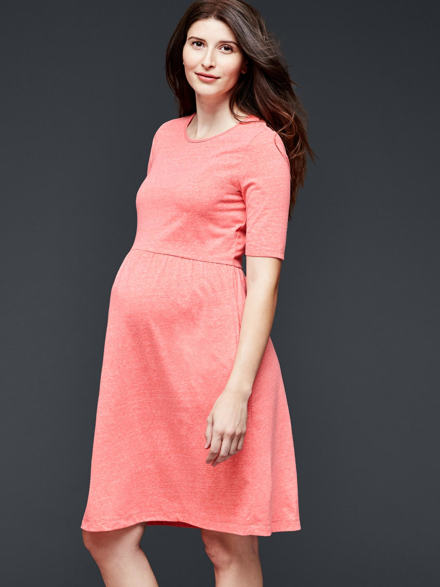 Gap Aline Flare Tshirt Dress in Pink (RED HEATHER )