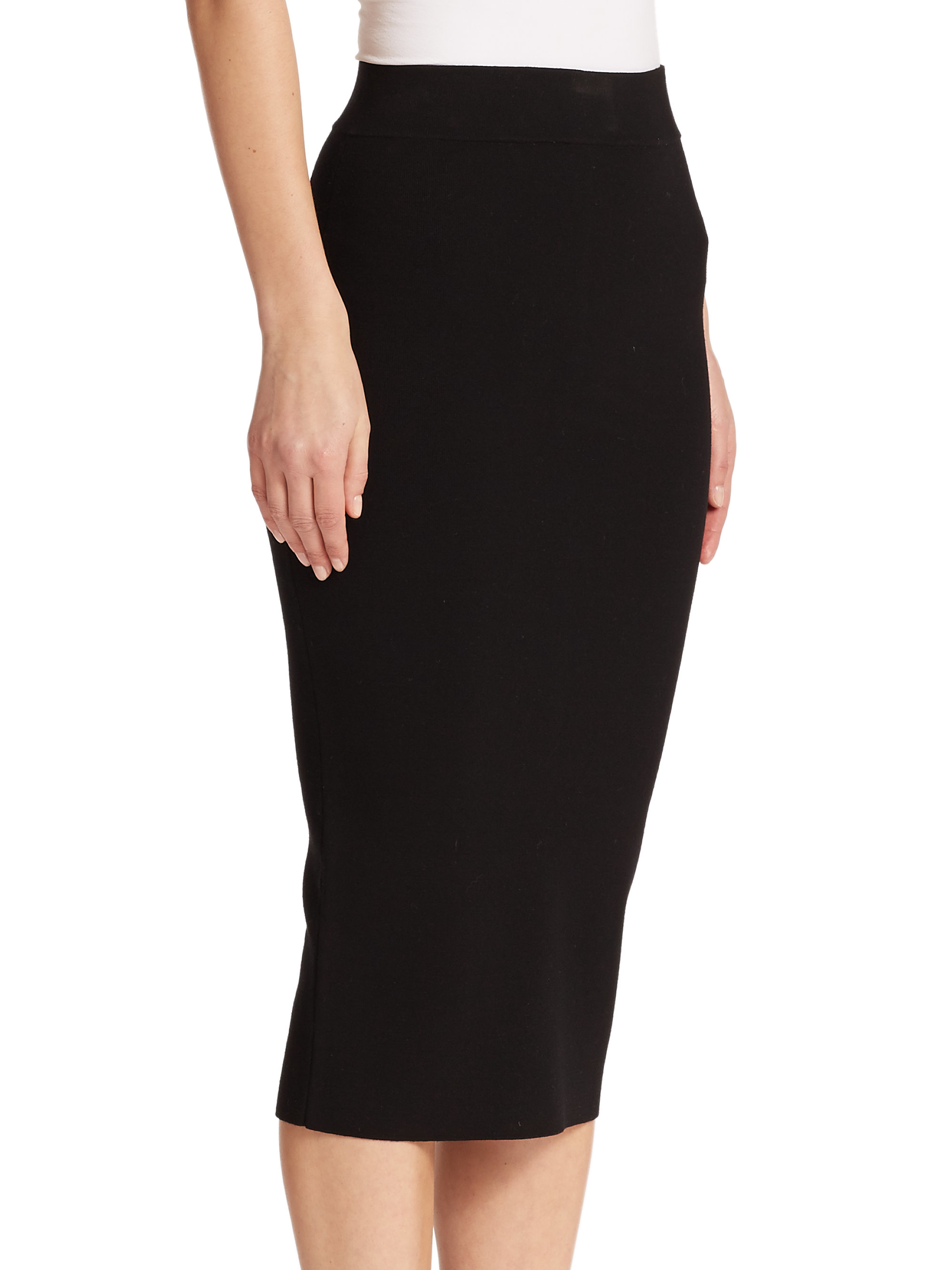 Milly Fitted Pencil Skirt in Black | Lyst