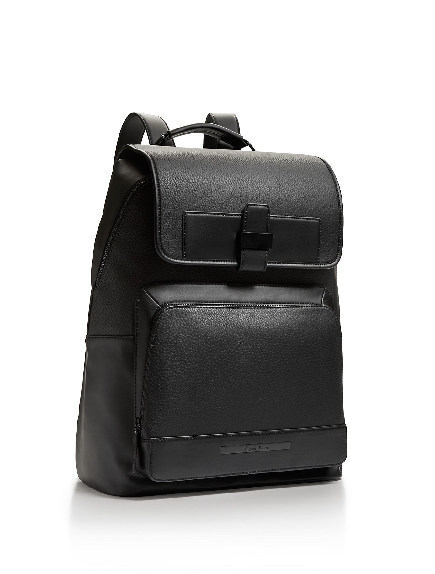 Lyst - Calvin Klein Peter Faux Leather Flap Backpack in Black
