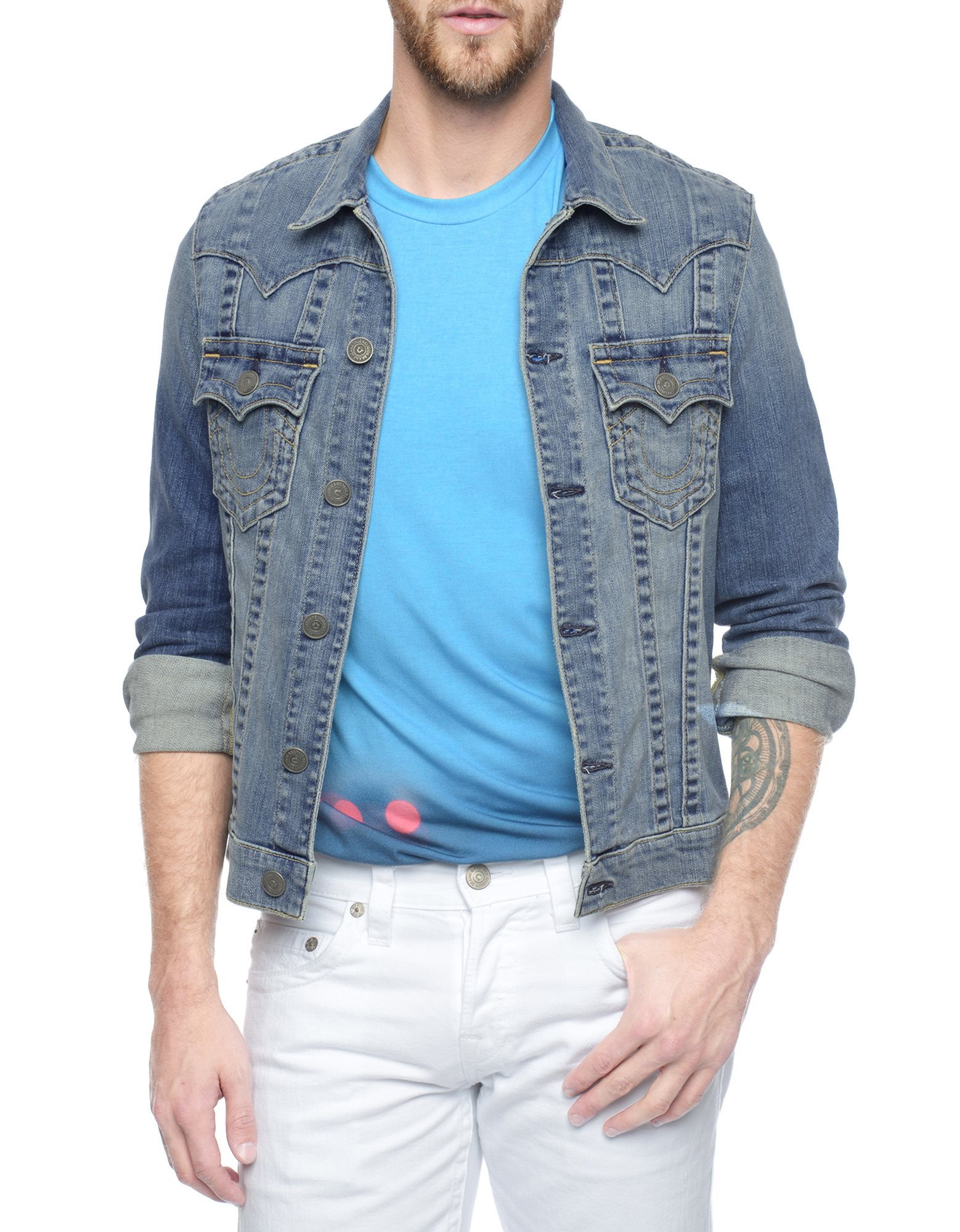 True religion Jimmy Western Mens Denim Jacket in Blue for Men | Lyst