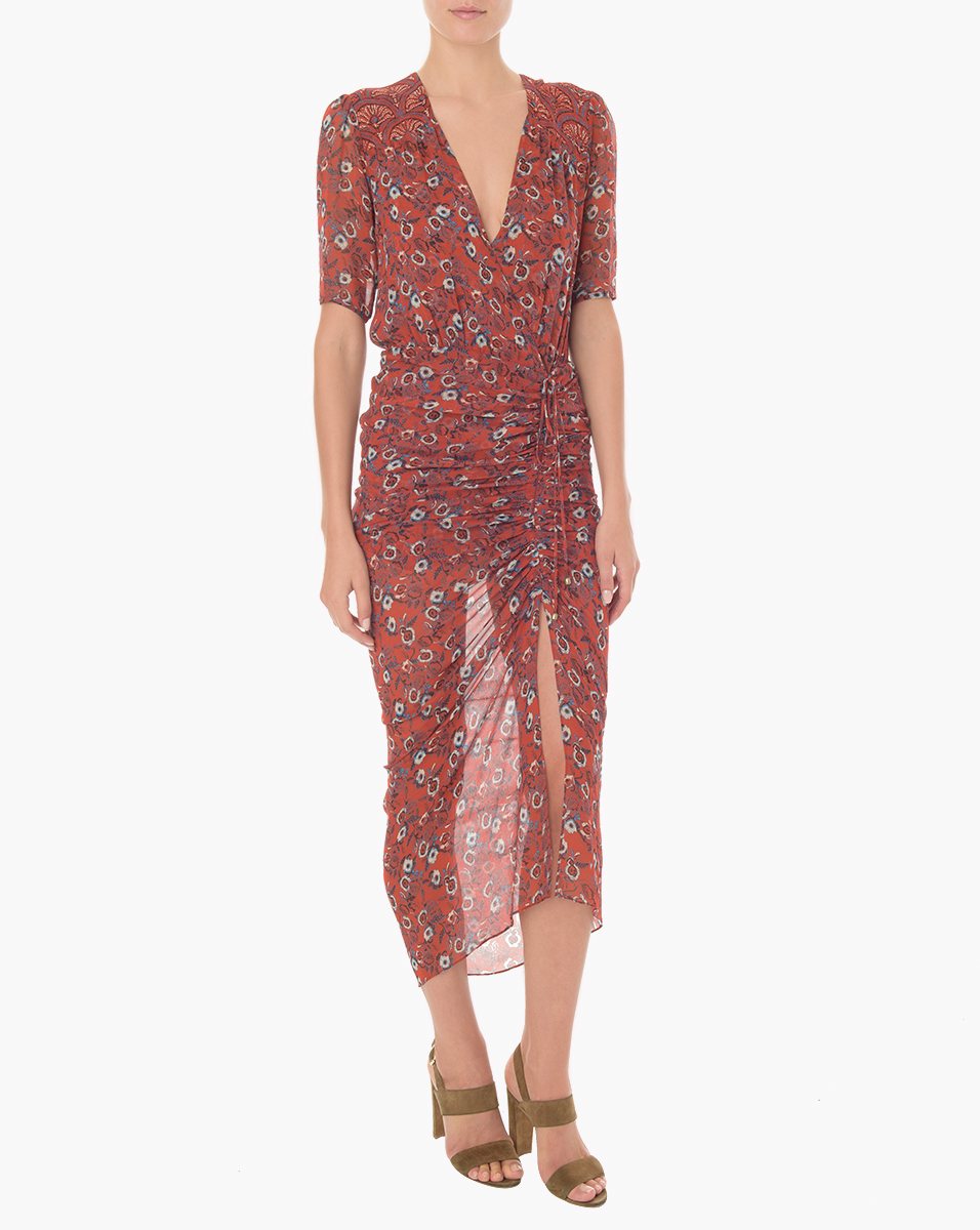Veronica Beard Mariposa Silk Midi Dress - Lyst