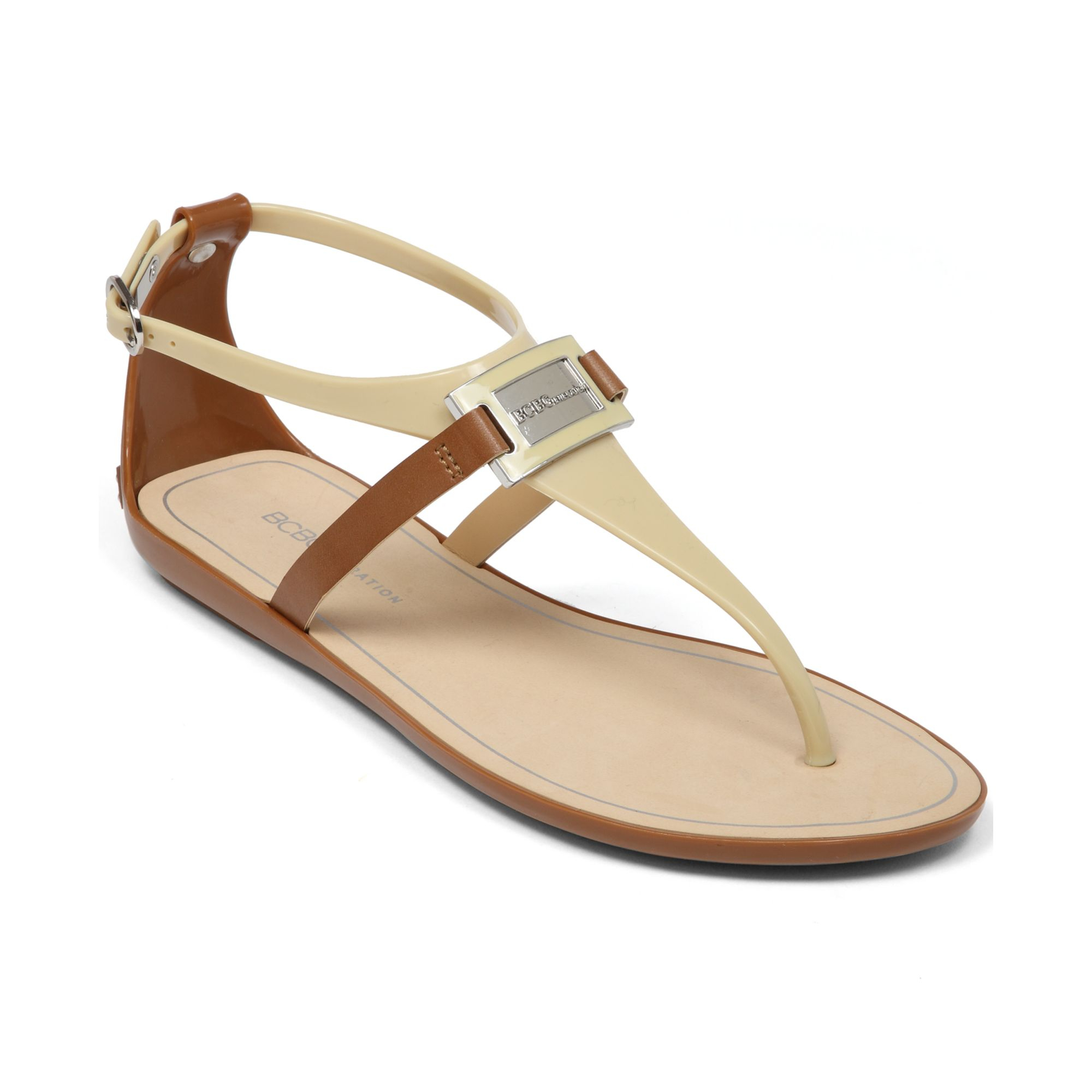 BCBGeneration Cadette Flat Sandals in Natural - Lyst