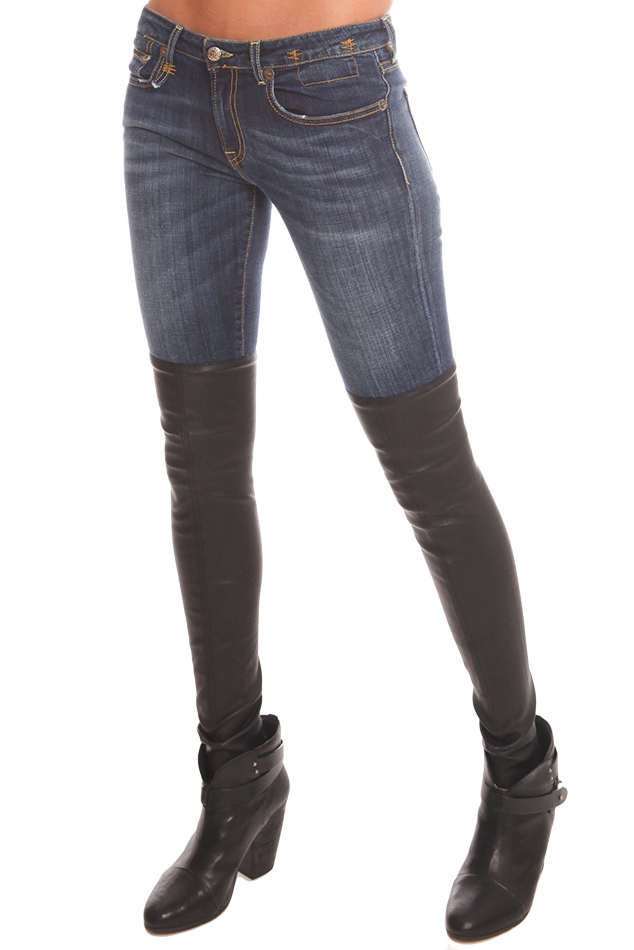 Lyst R13 Knee Chaps Smith Skinny Jeans in Blue