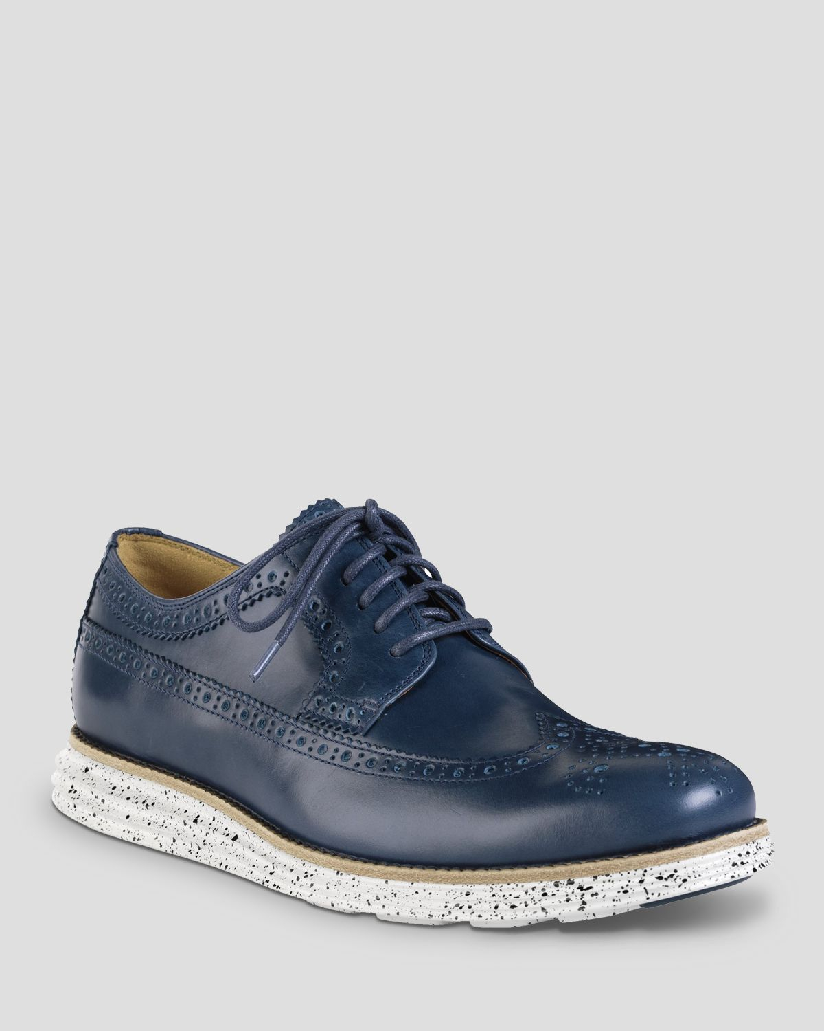 cole haan blue wingtip shoes