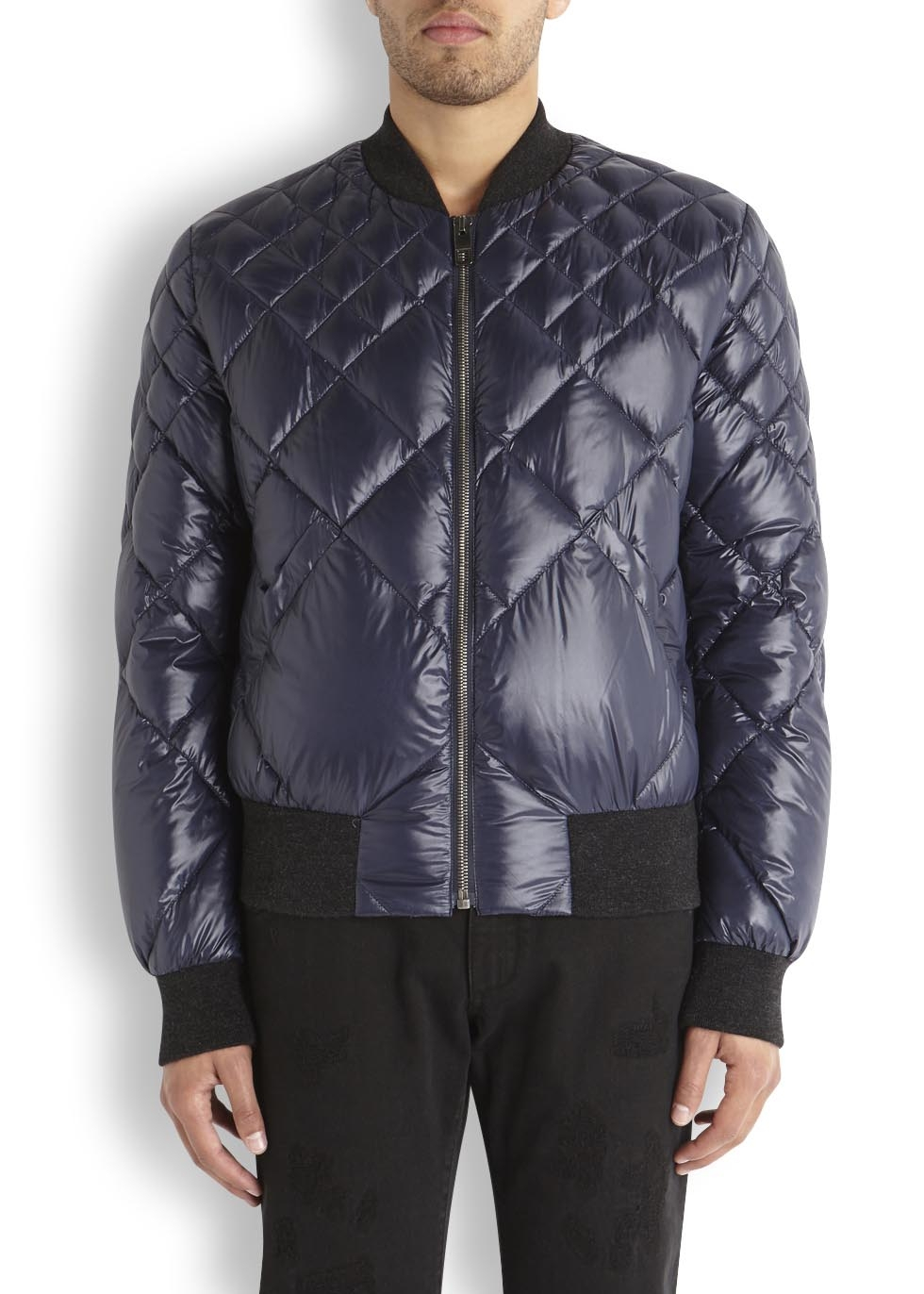 Lyst iDolcei iGabbanai Navy Quilted Shell iBomberi iJacketi in 