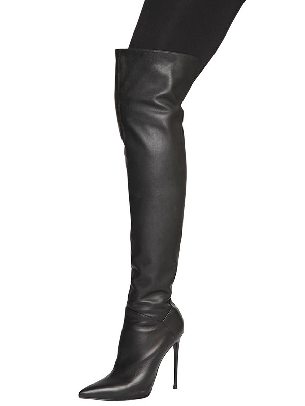 Lyst - Le Silla 110mm Over The Knee Leather Boots in Black