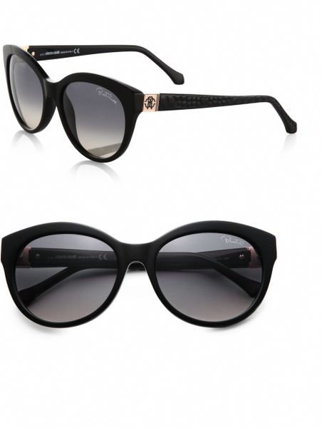 Roberto Cavalli Albaldah Rounded Cat'S-Eye Sunglasses in Black | Lyst