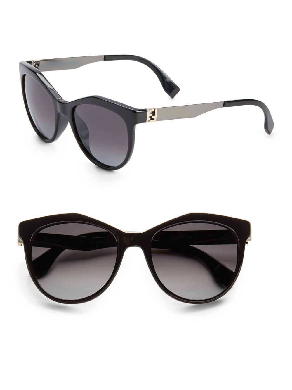 Fendi Round-frame Sunglasses in Black | Lyst