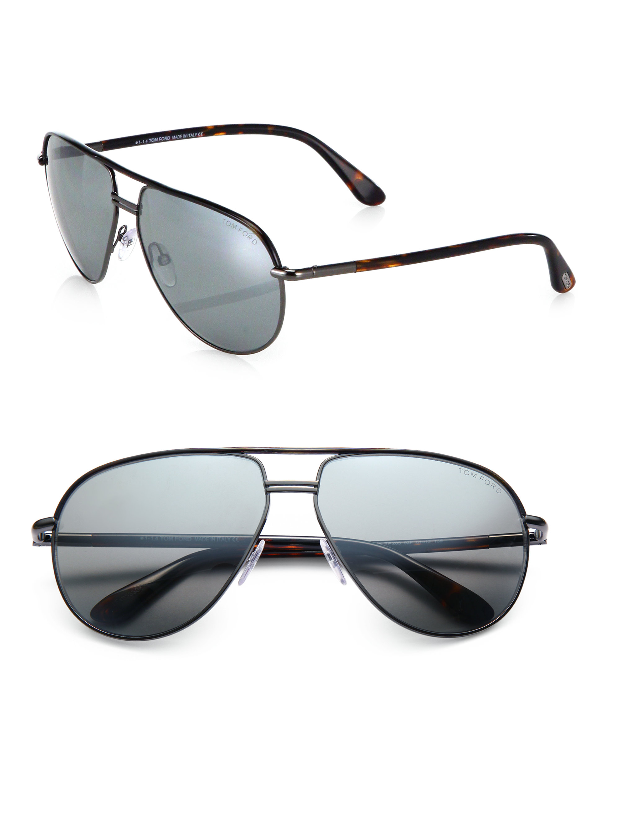 Tom Ford Cole Metal Aviator Sunglasses In Metallic Lyst 