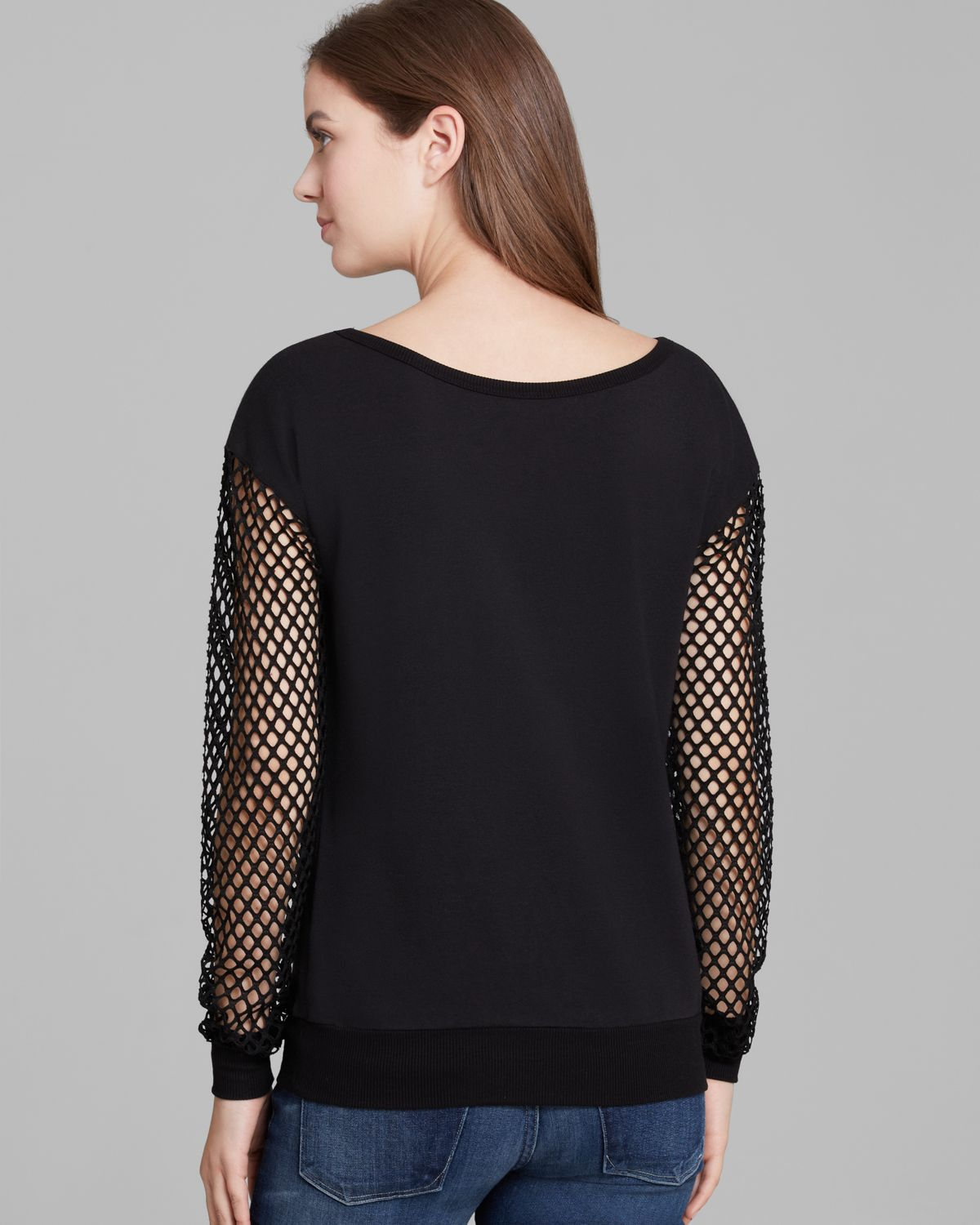 mesh top with sleeves
