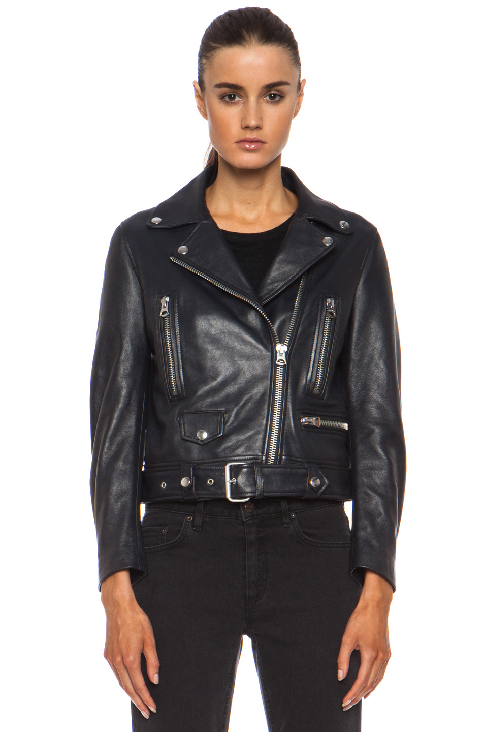 Lyst Acne Studios Mock Leather Jacket In Gray Gallery