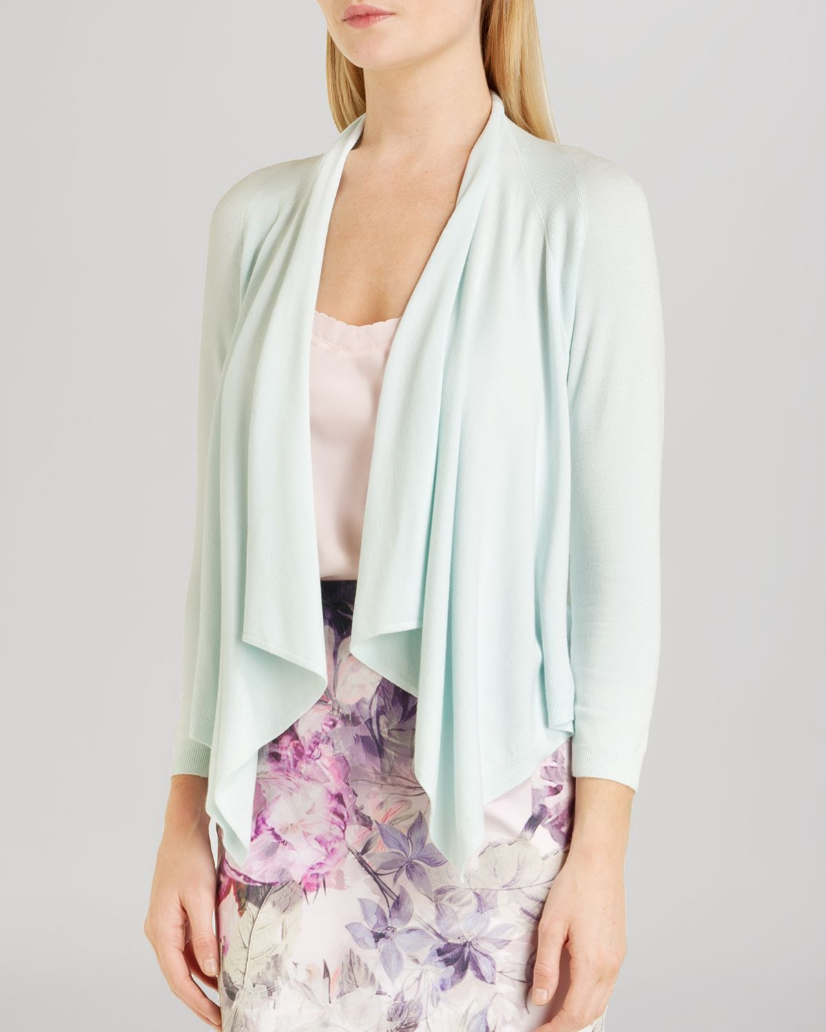Lyst - Ted Baker Dailia Elegant Waterfall Cardigan in Green