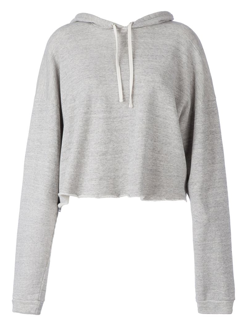 Faith connexion Cropped Hoodie in Gray | Lyst