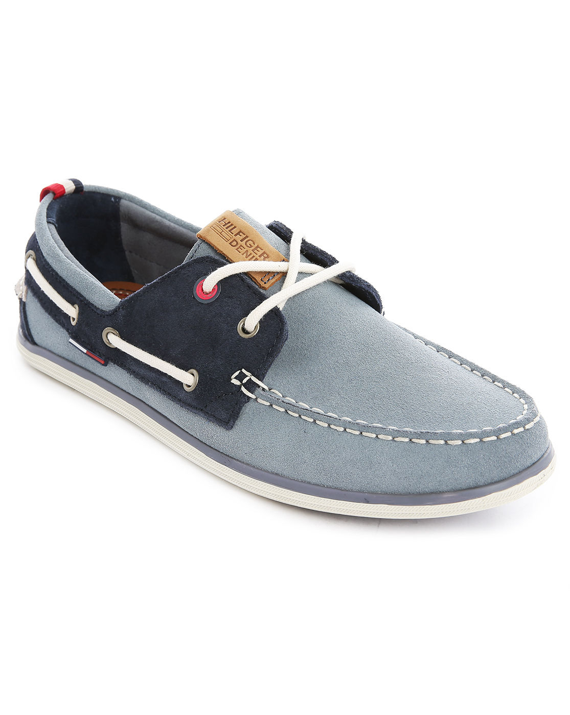 Tommy hilfiger Miles Twotone Blue Suede Boat Shoes in