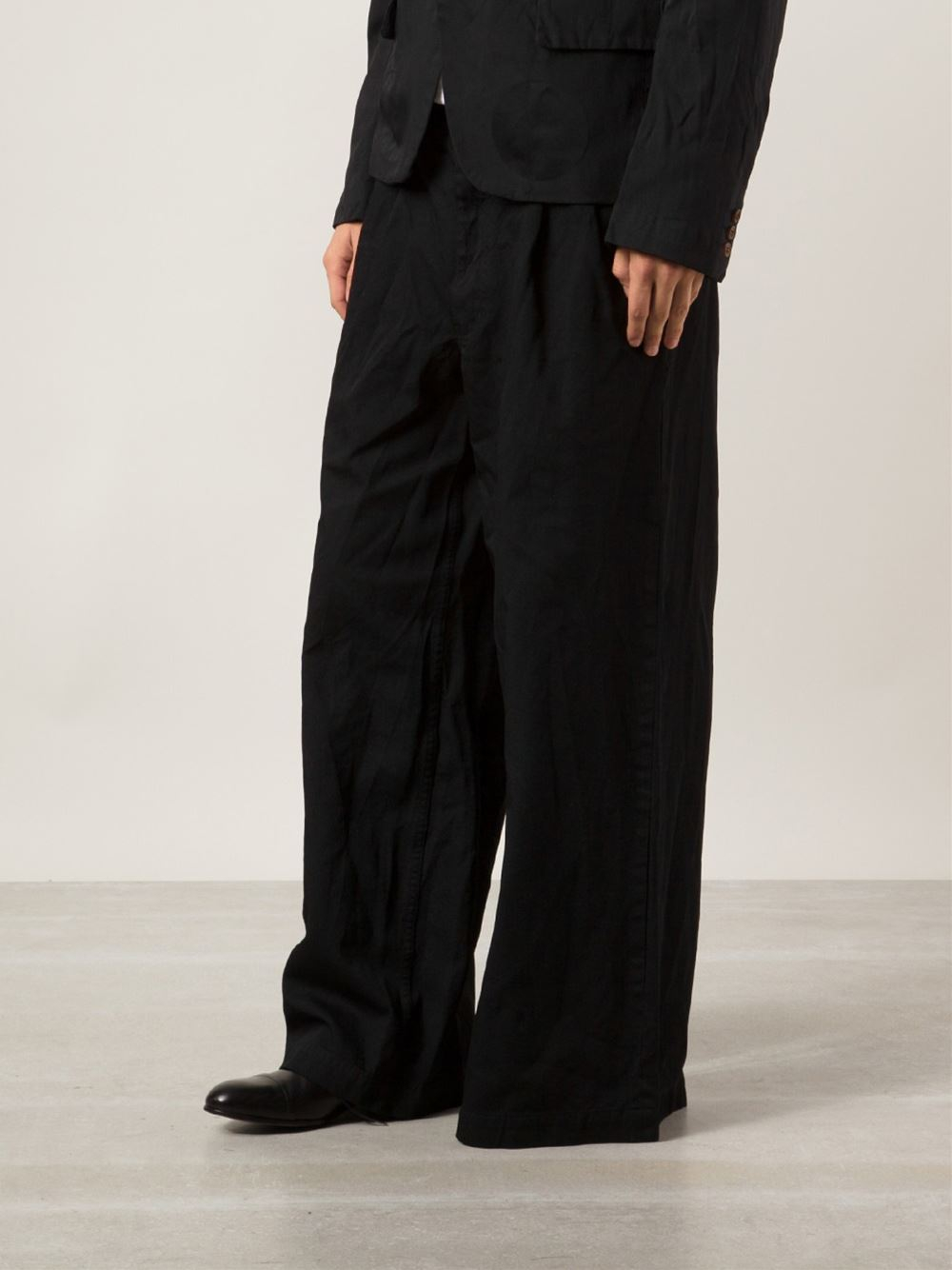 Lyst - Comme Des Garçons Wide Leg Trousers in Black for Men