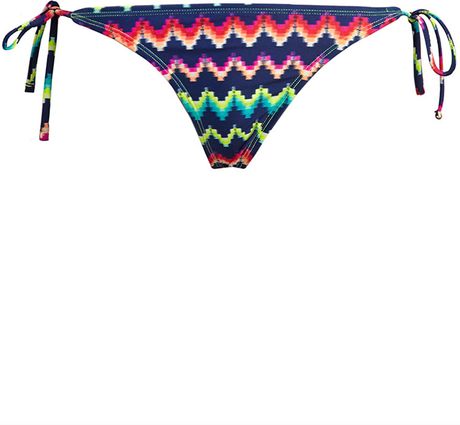 Forever 21 Zig Zag String Bikini Bottom in Multicolor (BLUE/MULTI) | Lyst