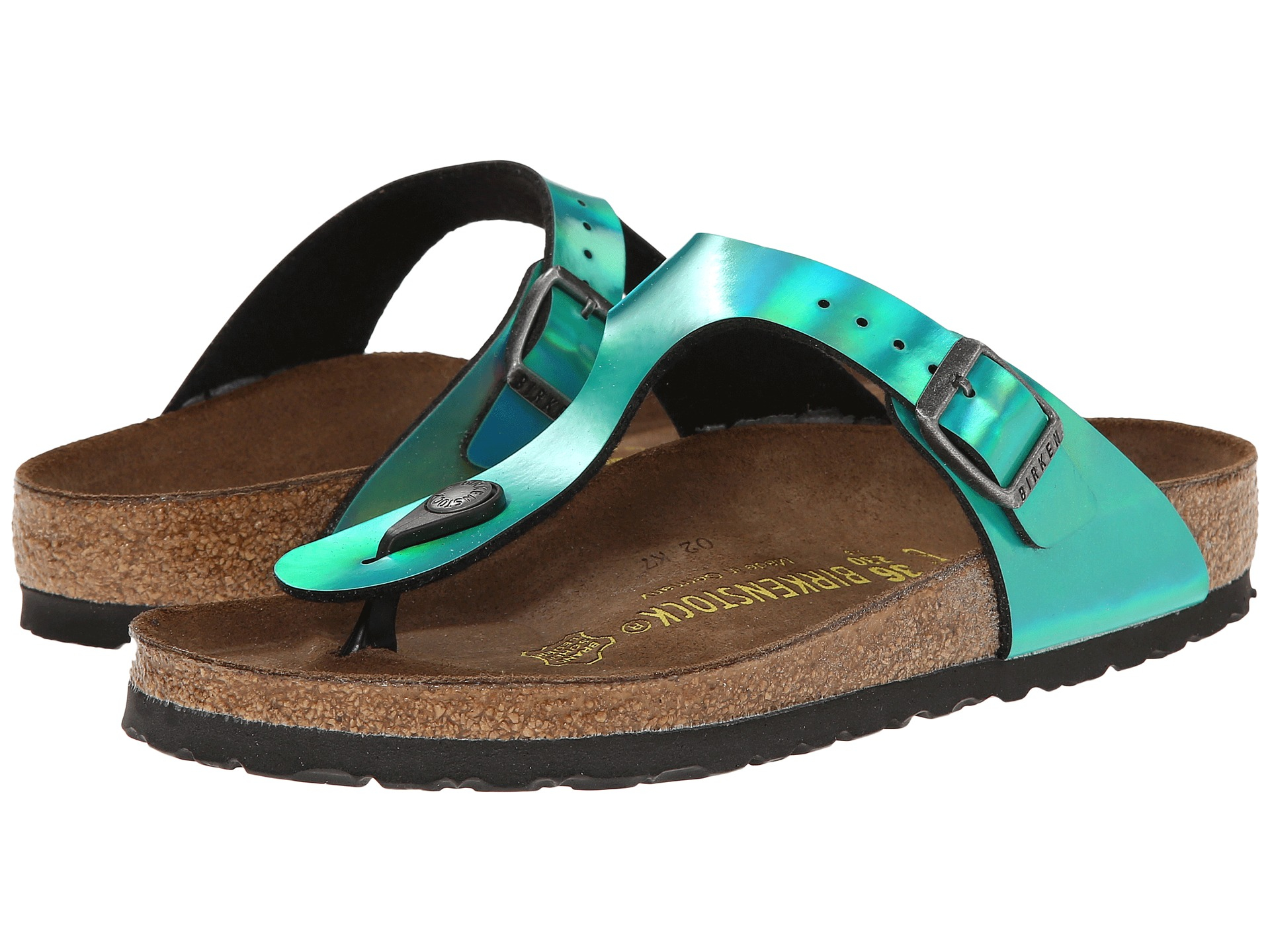 green birkenstocks women