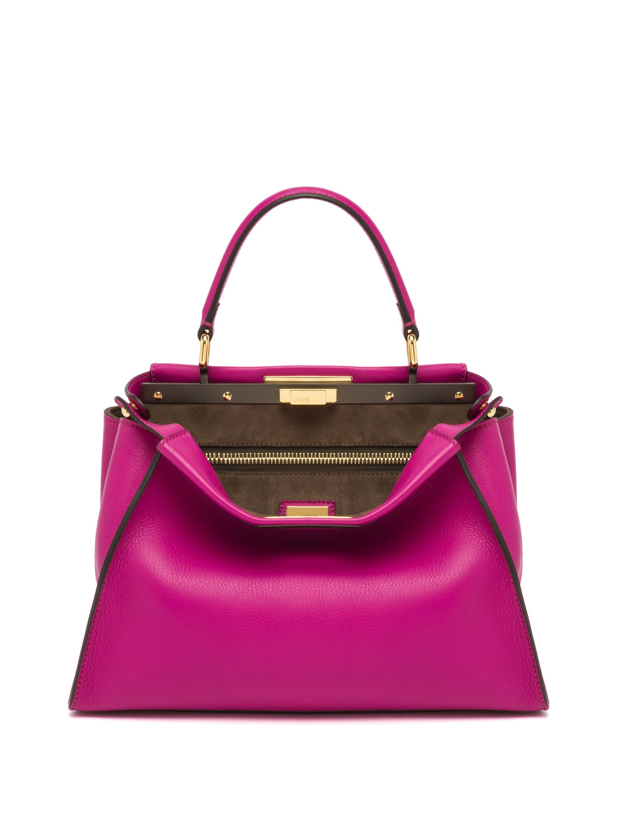 Fendi Peekaboo Leather Satchel in Purple | Lyst