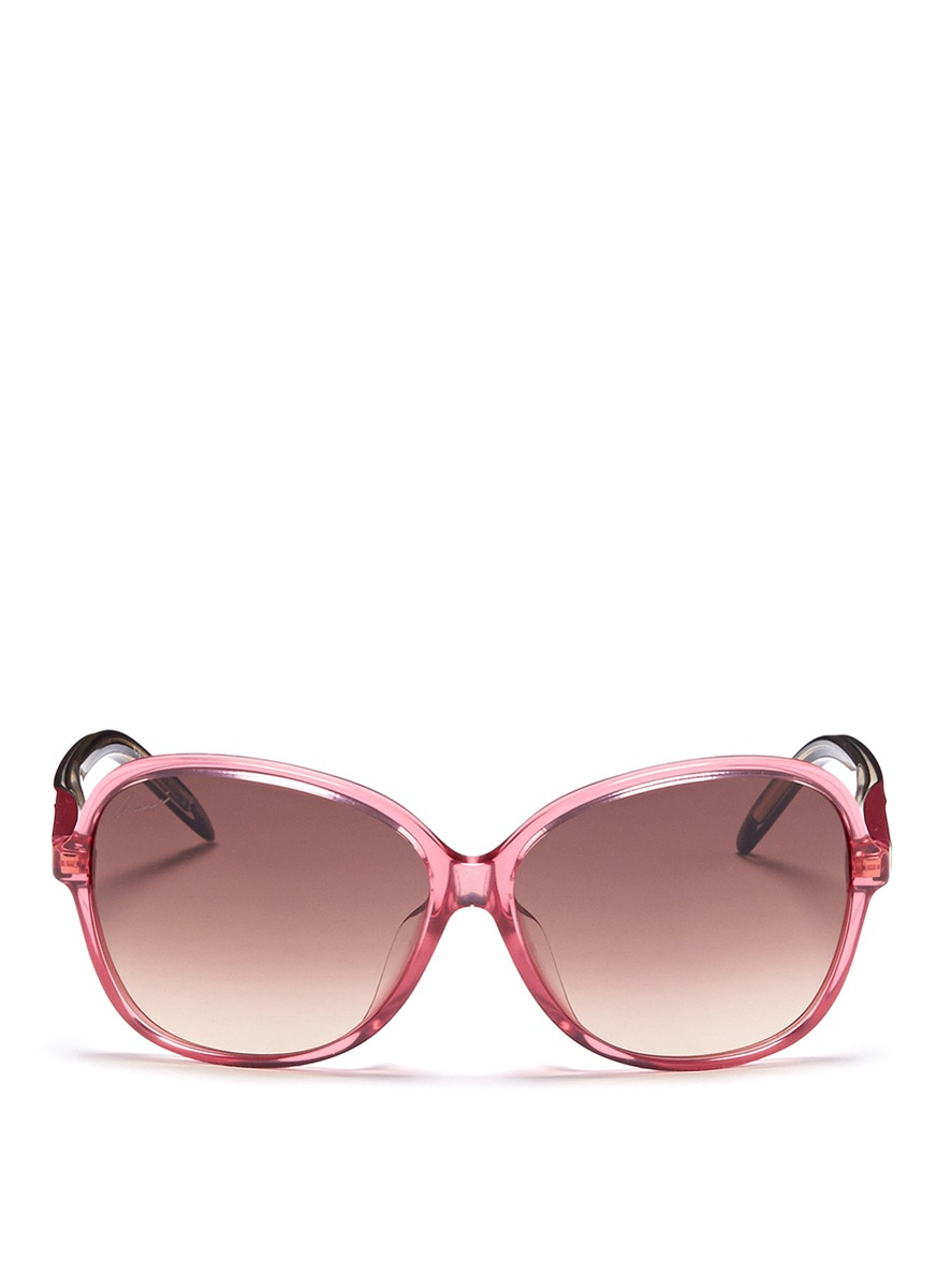 Lyst Gucci Oversized Round Frame Sunglasses in Pink