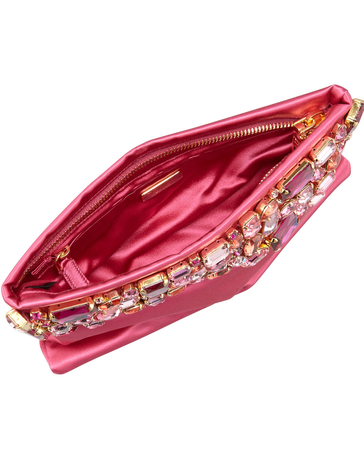 Prada Raso Jeweled Pochette Bag in Pink (Pink (Fuxia)) | Lyst  