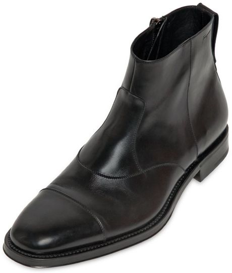 Ferragamo Palace Leather Ankle Boots in Black for Men | Lyst