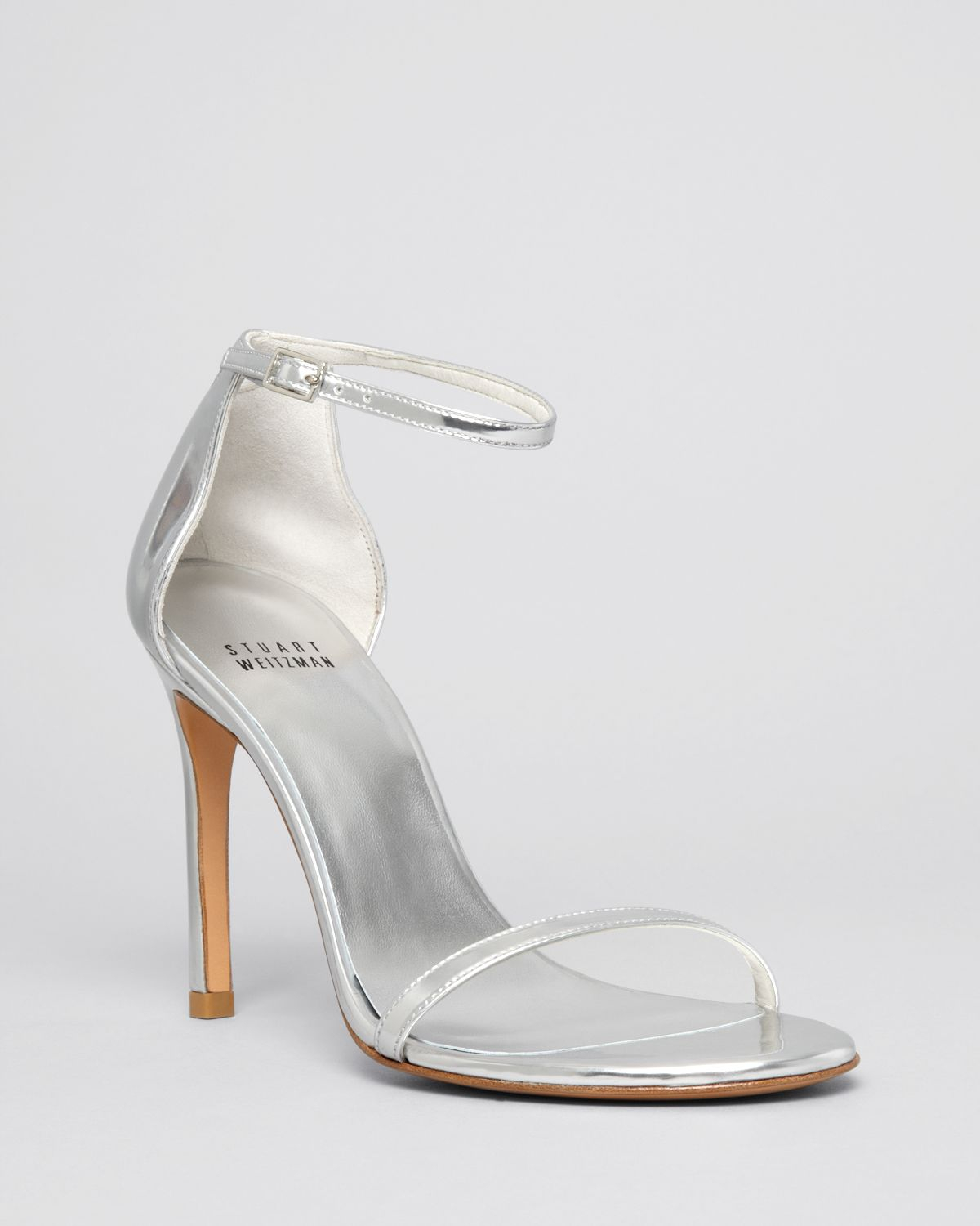 Stuart weitzman Open Toe Sandals - Nudistsong High Heel in Metallic | Lyst