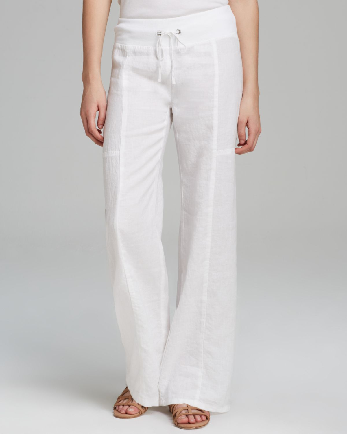 Eileen Fisher Wide Leg Pants in White | Lyst