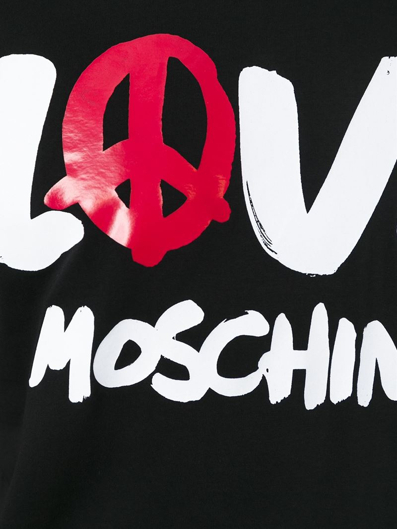 Lyst - Love Moschino Logo Print T-Shirt in Black for Men