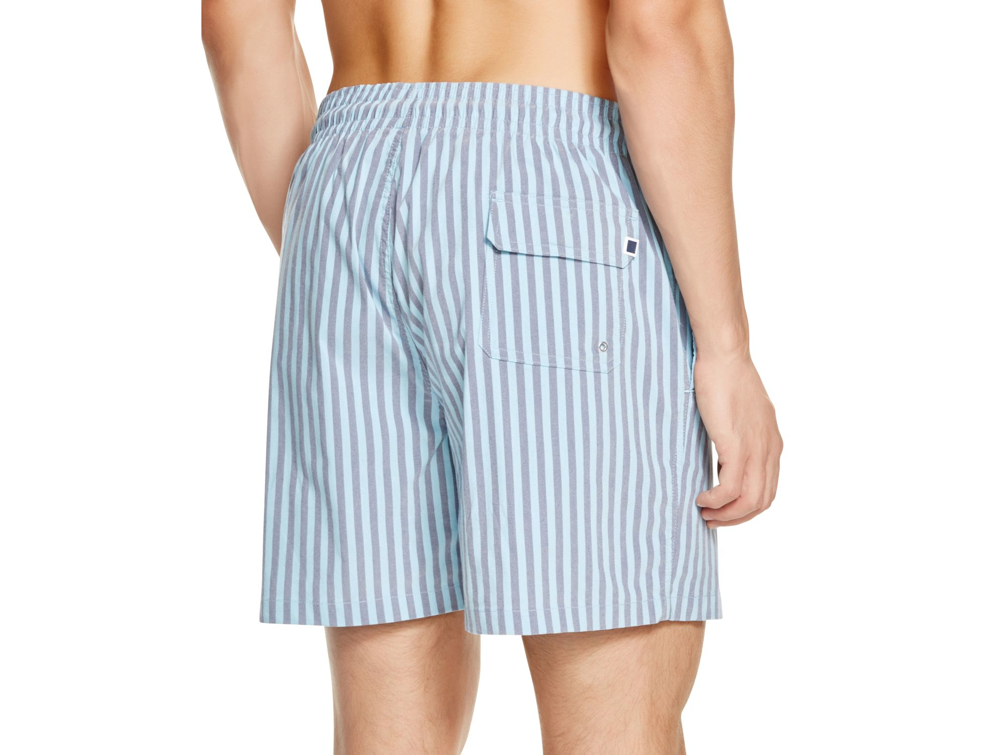 Lyst Solid & Striped Fall Classic Striped Swim Trunks in Blue for Men
