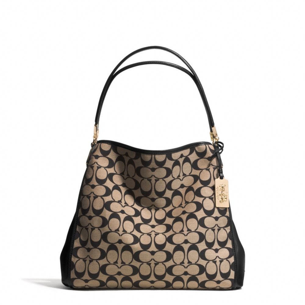 Coach Madison Small Phoebe Shoulder Bag in Printed Signature Fabric in ...