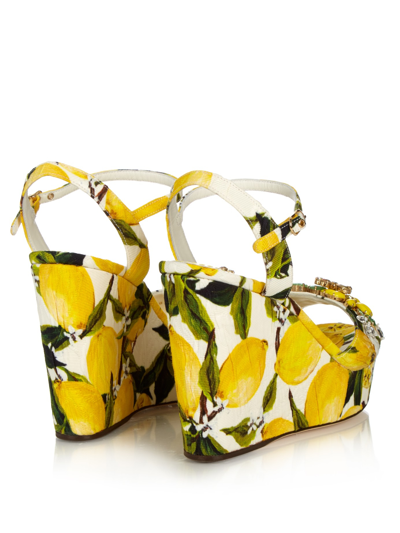 Lyst Dolce And Gabbana Lemon Print Sandals In Yellow