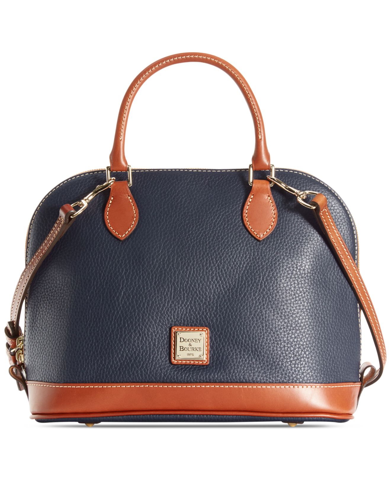 Dooney & bourke Pebble Zip Zip Satchel in Blue (Midnight Blue) | Lyst