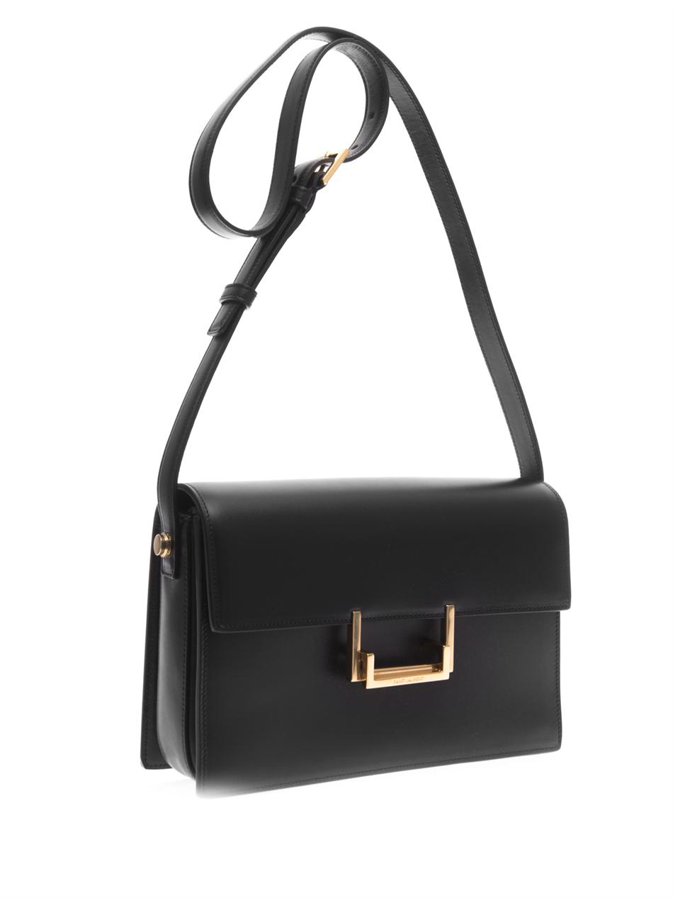 Saint laurent Lulu Leather Shoulder Bag in Black | Lyst