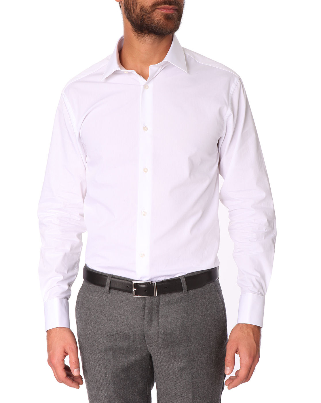 men's white double cuff shirt