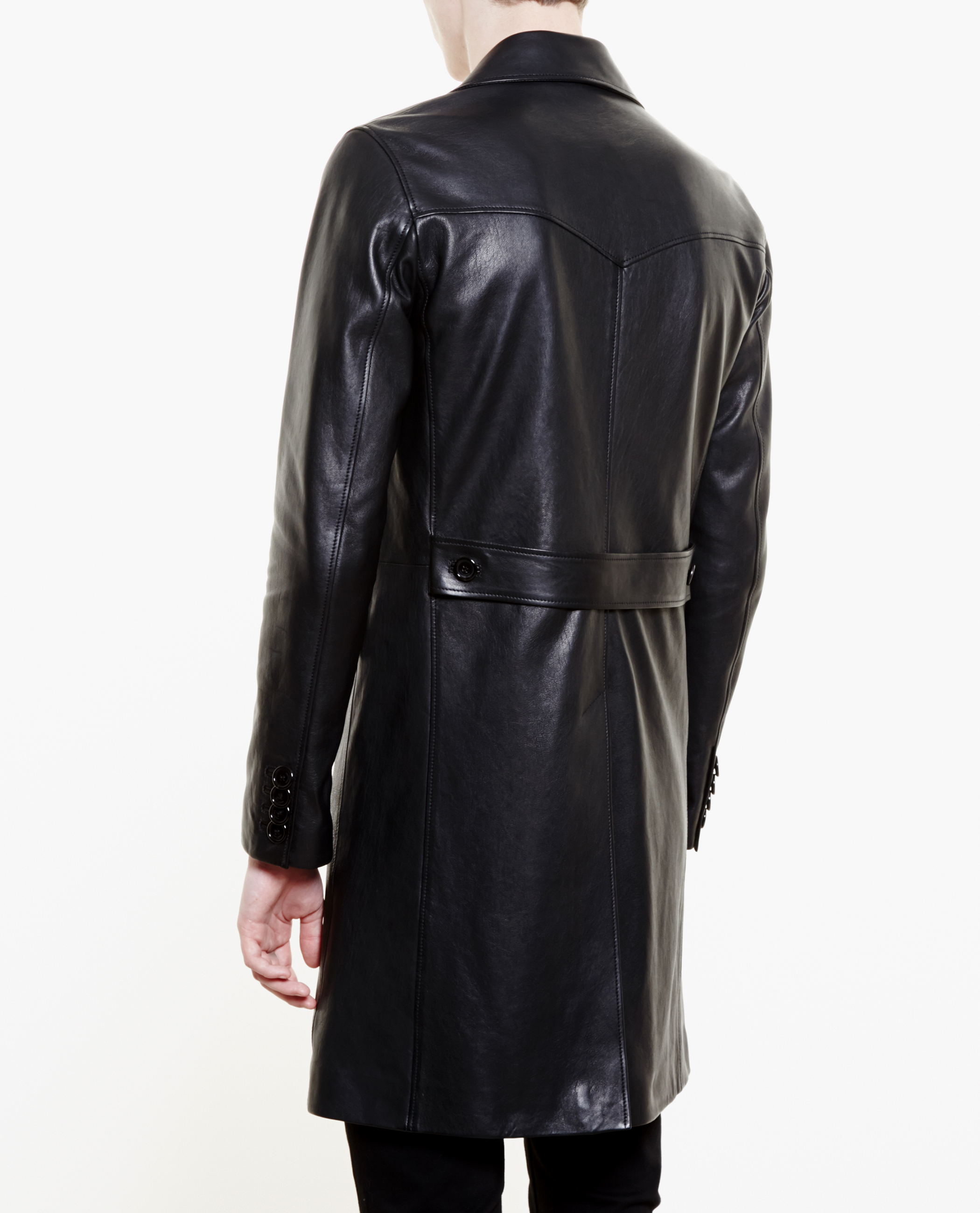 Watch Dogs Jacket Brown Distressed Leather Car Coat Black Leather Gothic Trench Coat With Buckle Fastenings
