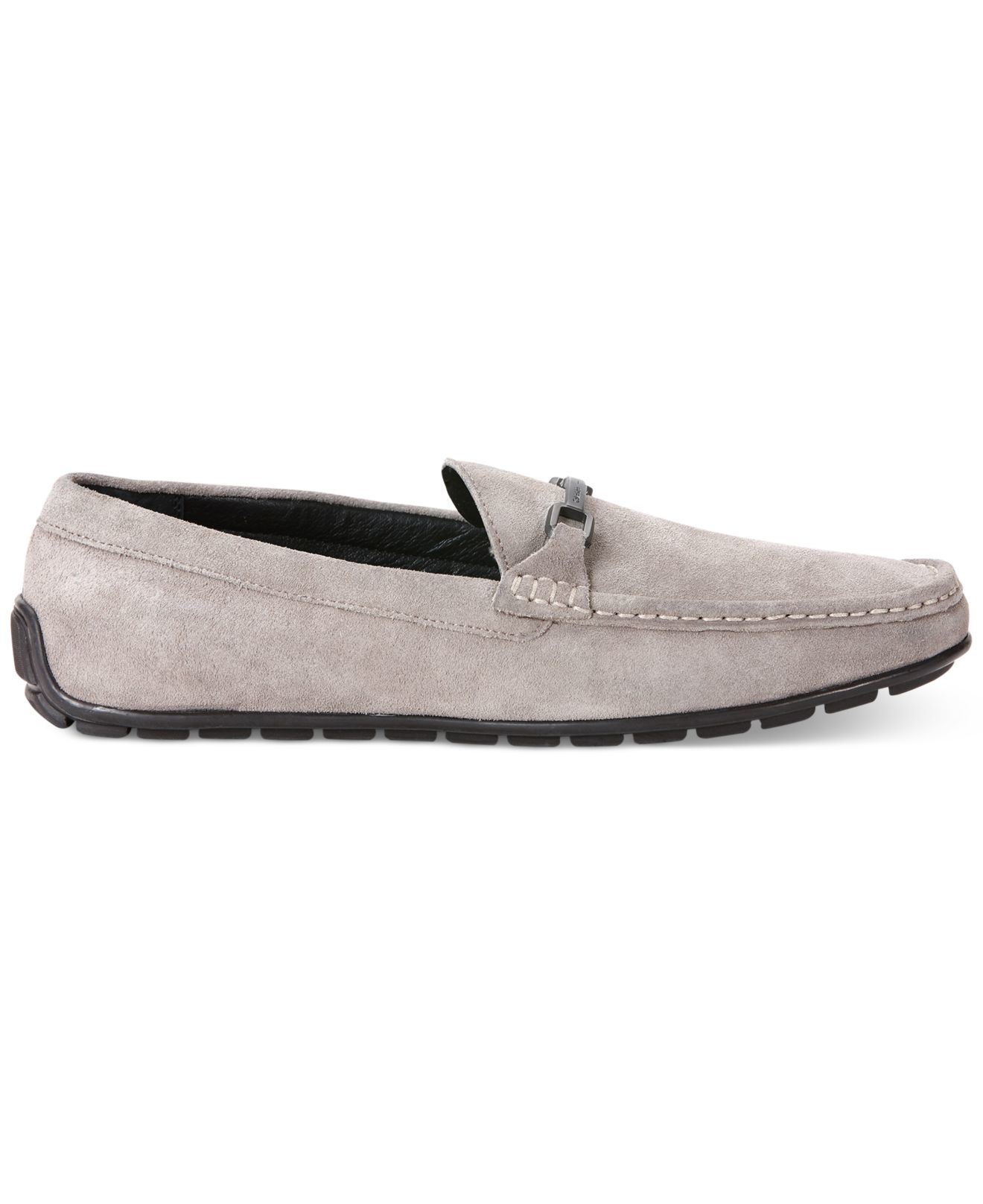 Lyst - Calvin Klein Isley Suede Loafers in Gray for Men