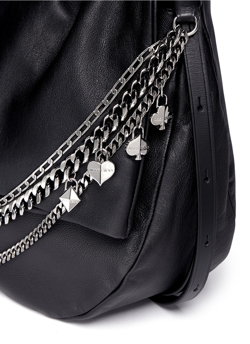 Jimmy choo 'biker' Chain Leather Bag in Black Lyst
