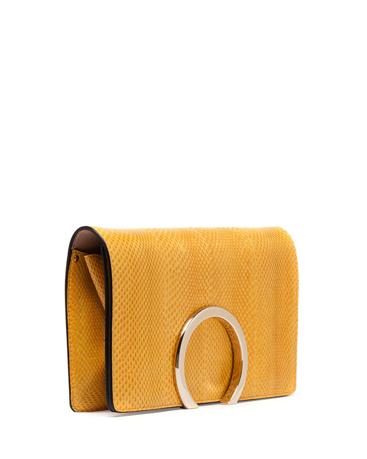 Chlo Gabrielle Python Clutch Bag in Yellow | Lyst