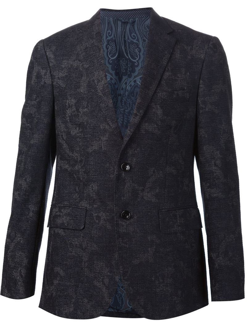 Lyst Etro Jacquard Blazer in Black for Men
