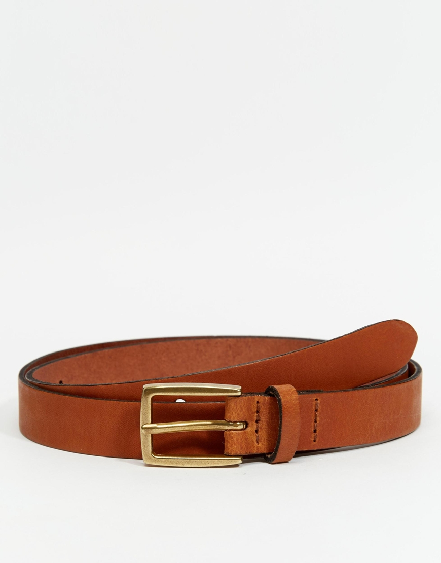 Asos Leather Super Skinny Belt In Tan in Brown for Men (Tan) | Lyst