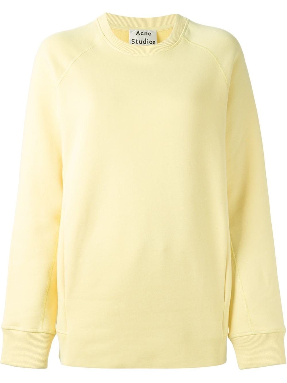 Acne Studios Crew-Neck Cotton-Blend Sweatshirt in Yellow - Lyst