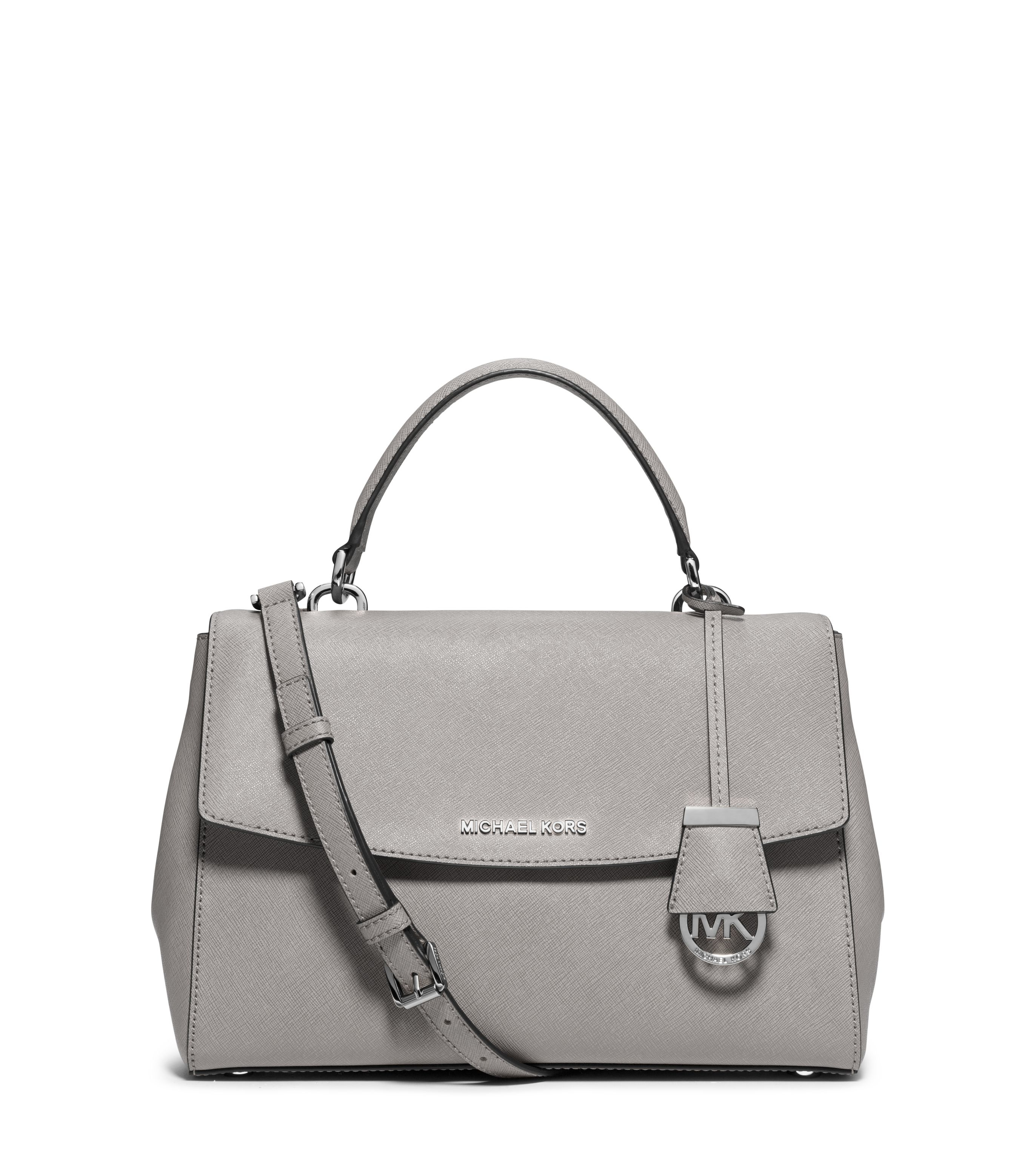 Lyst - Michael Kors Ava Grey Medium Satchel Bag in Gray