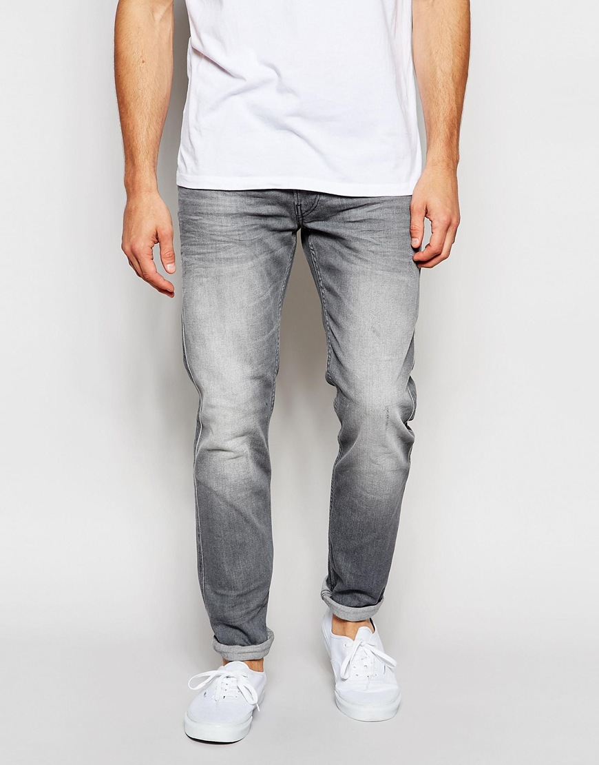 Lyst - Replay Jeans Anbass Slim Stretch Fit Grey Faded in Gray for Men