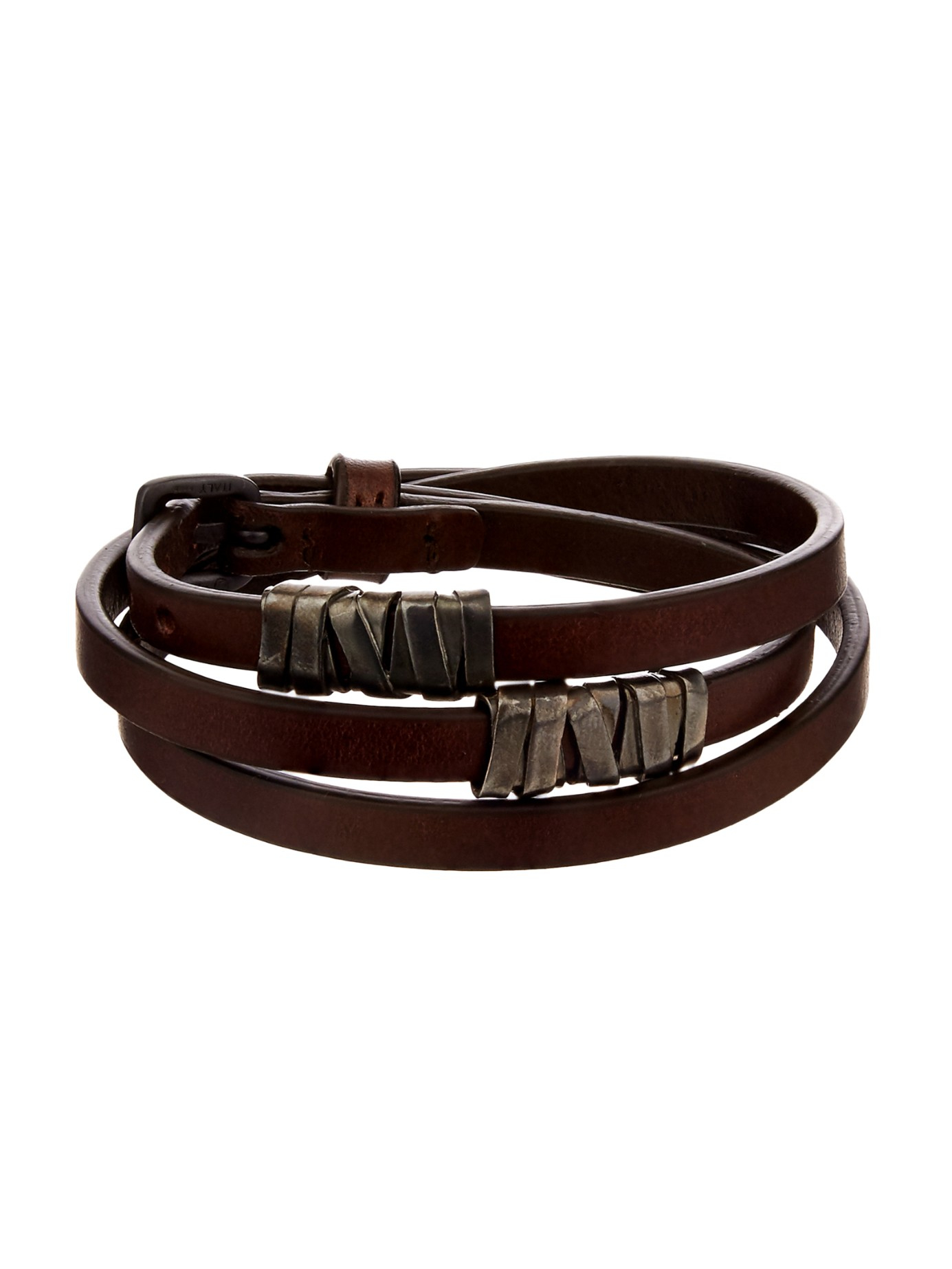 Lyst - Bottega Veneta Wraparound Leather Bracelet in Brown for Men